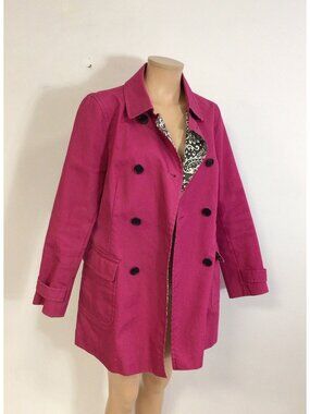 Talbots Pink Trench Coat Jacket Womens 10